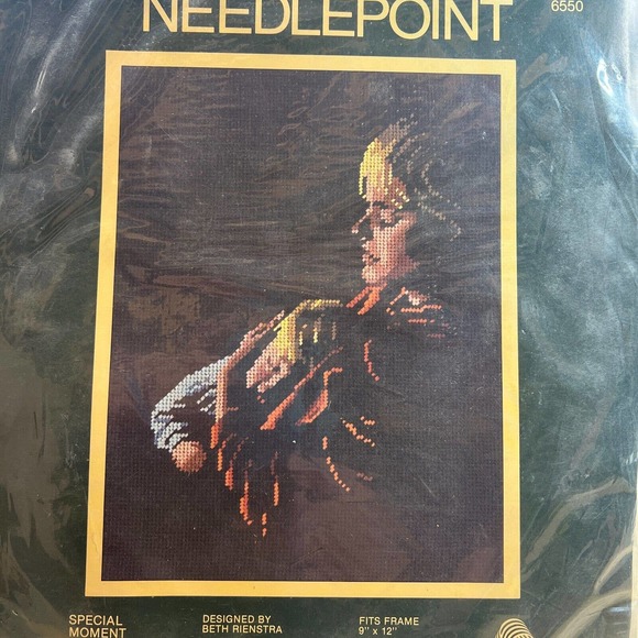 New Needlepoint Sunset Kit Special Moment Mother & Child Kit Number 6550 - Picture 2 of 7